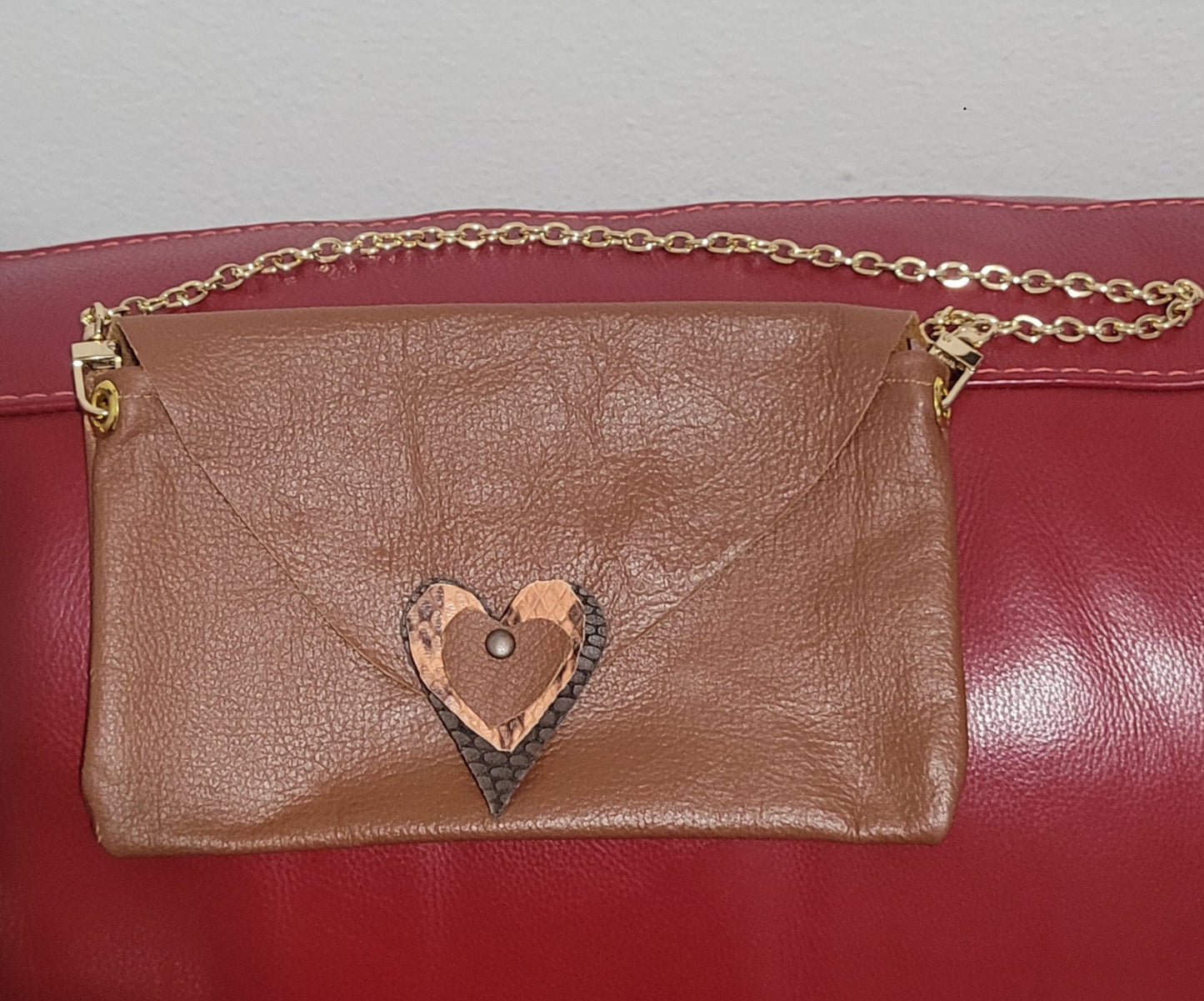 Brown leather mini bag