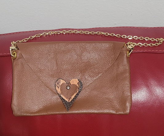 Brown leather mini bag
