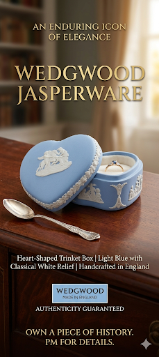 Vintage Wedgwood Jasperware Heart-Shaped Trinket Box