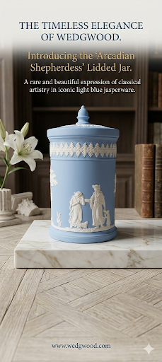 Vintage Jasperware Jar with classical artistry