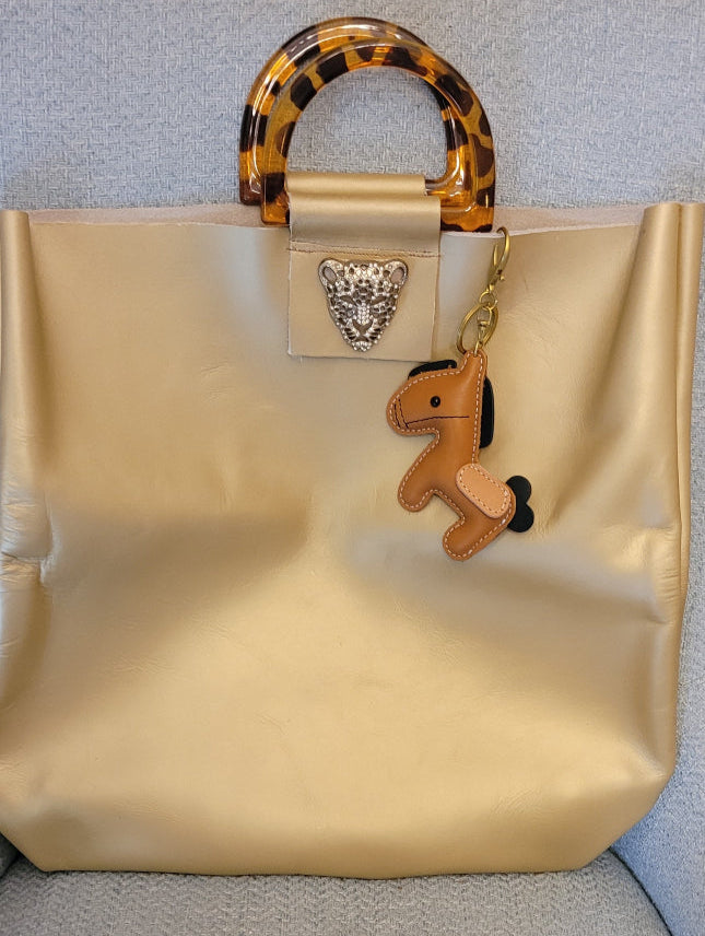 Gold leather vintage bag