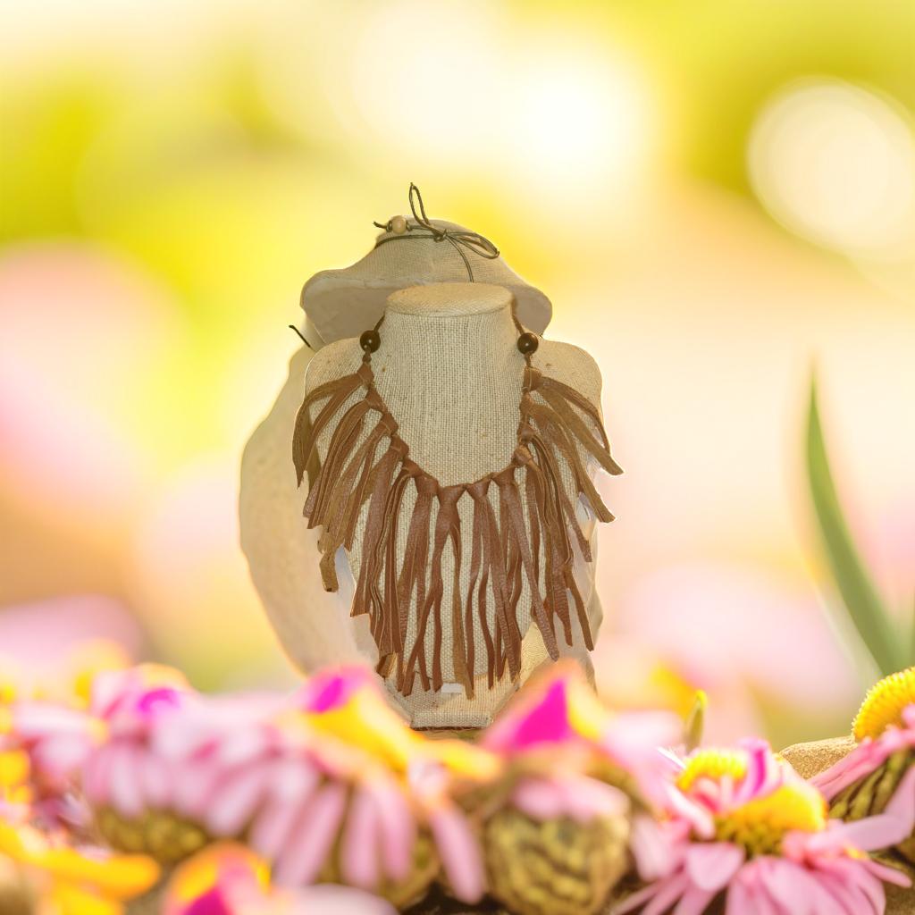 Brown strands necklace