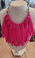 Pink stretch strands necklace