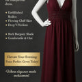 Burgundy evening gown