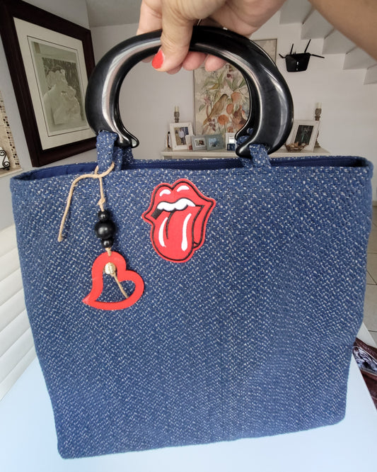 Beautiful bag with a "Rolling Stone" patch