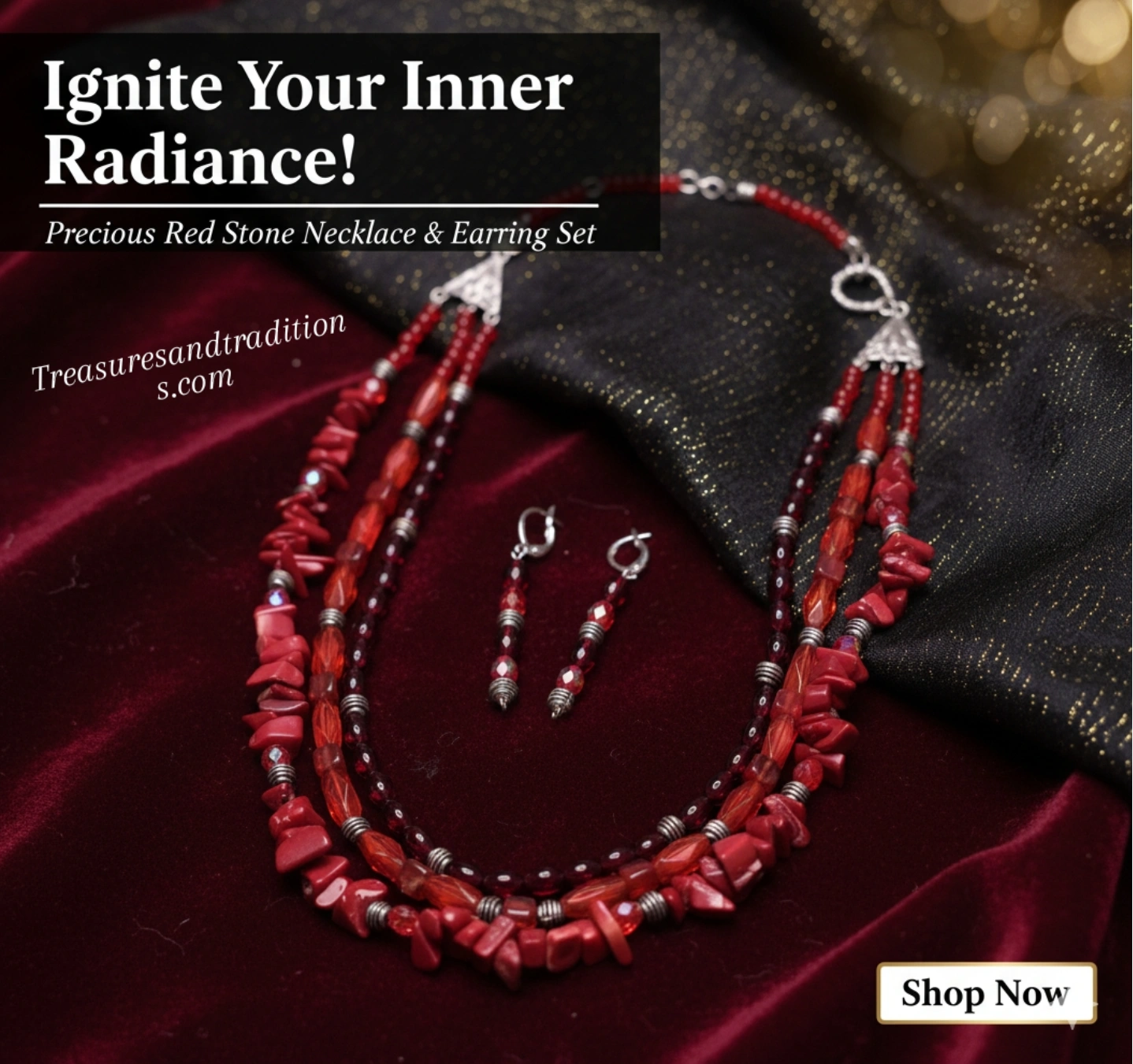 Coral and red stones